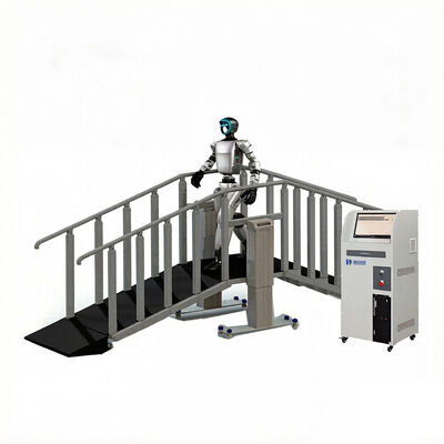 Prezzo buono Stazione di test per arrampicata su scale per robot, attrezzatura per test di arrampicata su scale, specifiche scale personalizzabili, controllo PLC, parapetti anticaduta in linea